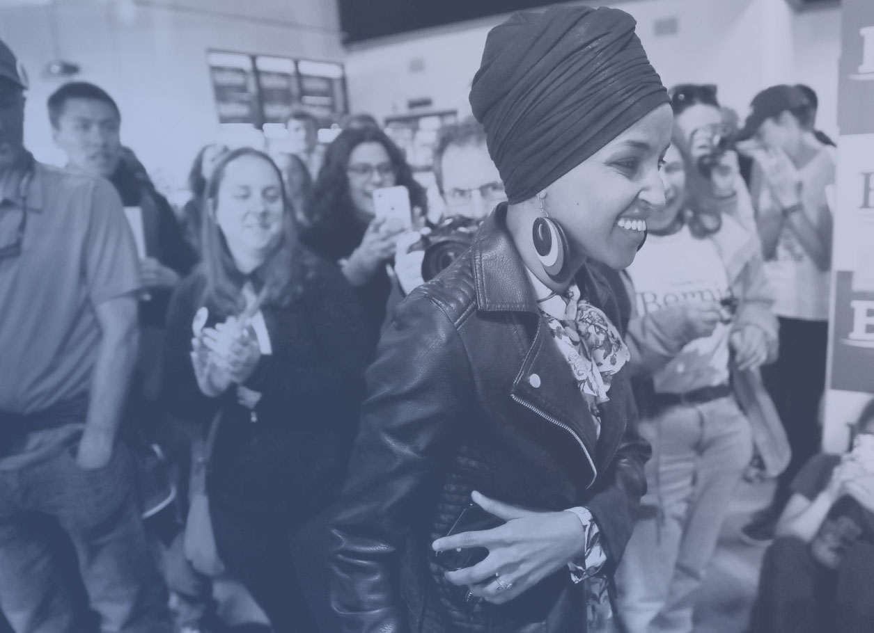 Ilhan Omar with group of people