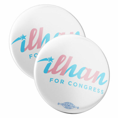 Ilhan for Congress button